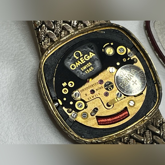 Omega DeVille Quartz made of SOLID 0925 STERLING SILVER and gold plated - Picture 16 of 17